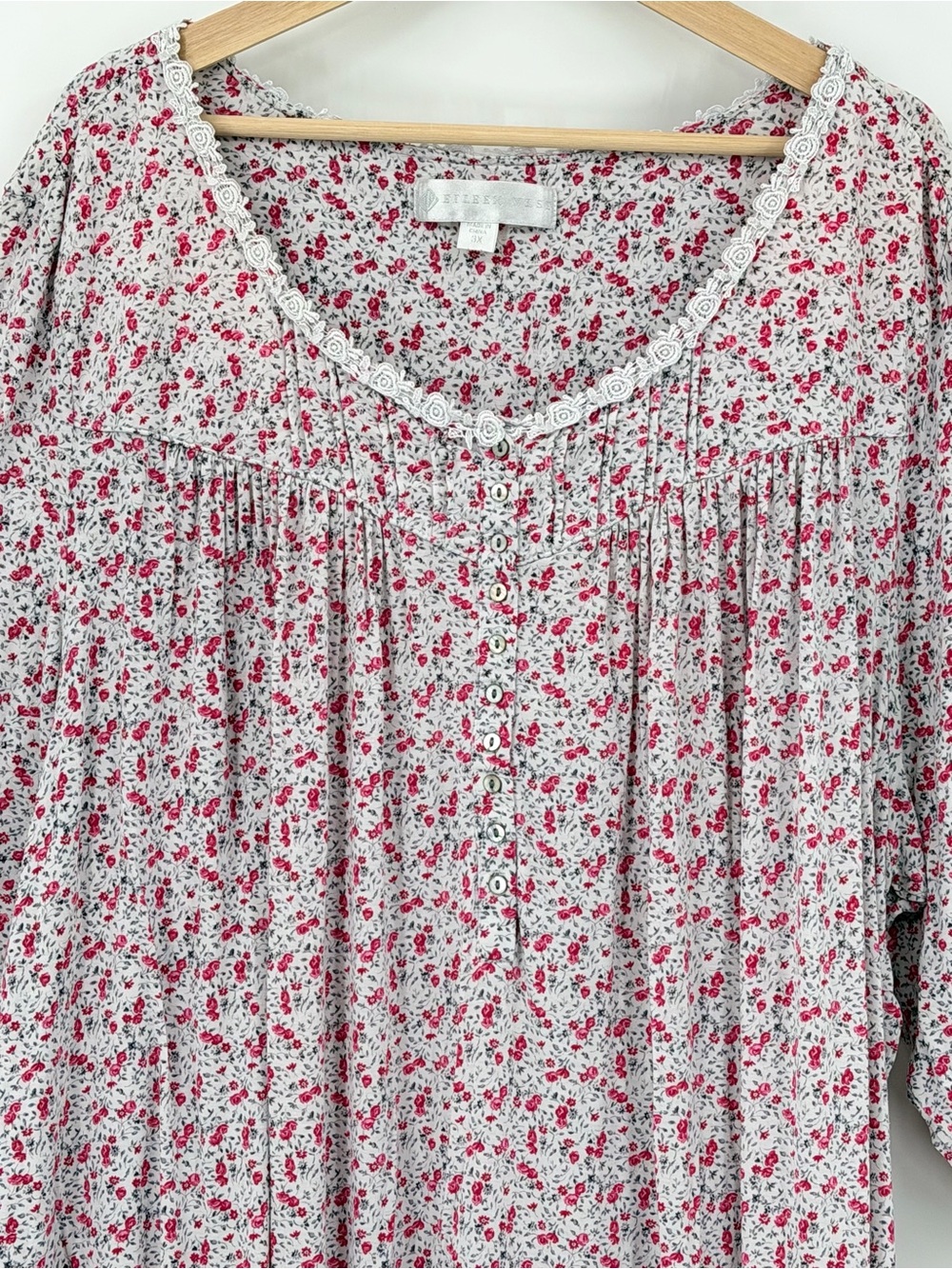 Eileen West Women’s Floral Nightgown cottagecore Pink Floral Sleep Dress plus 3X - Picture 3 of 8
